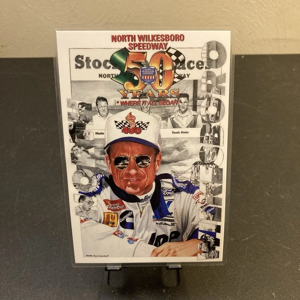 North Wilkesboro Speedway 50 Years Post‎ Card Laminated Print Tyson Holly Farms
